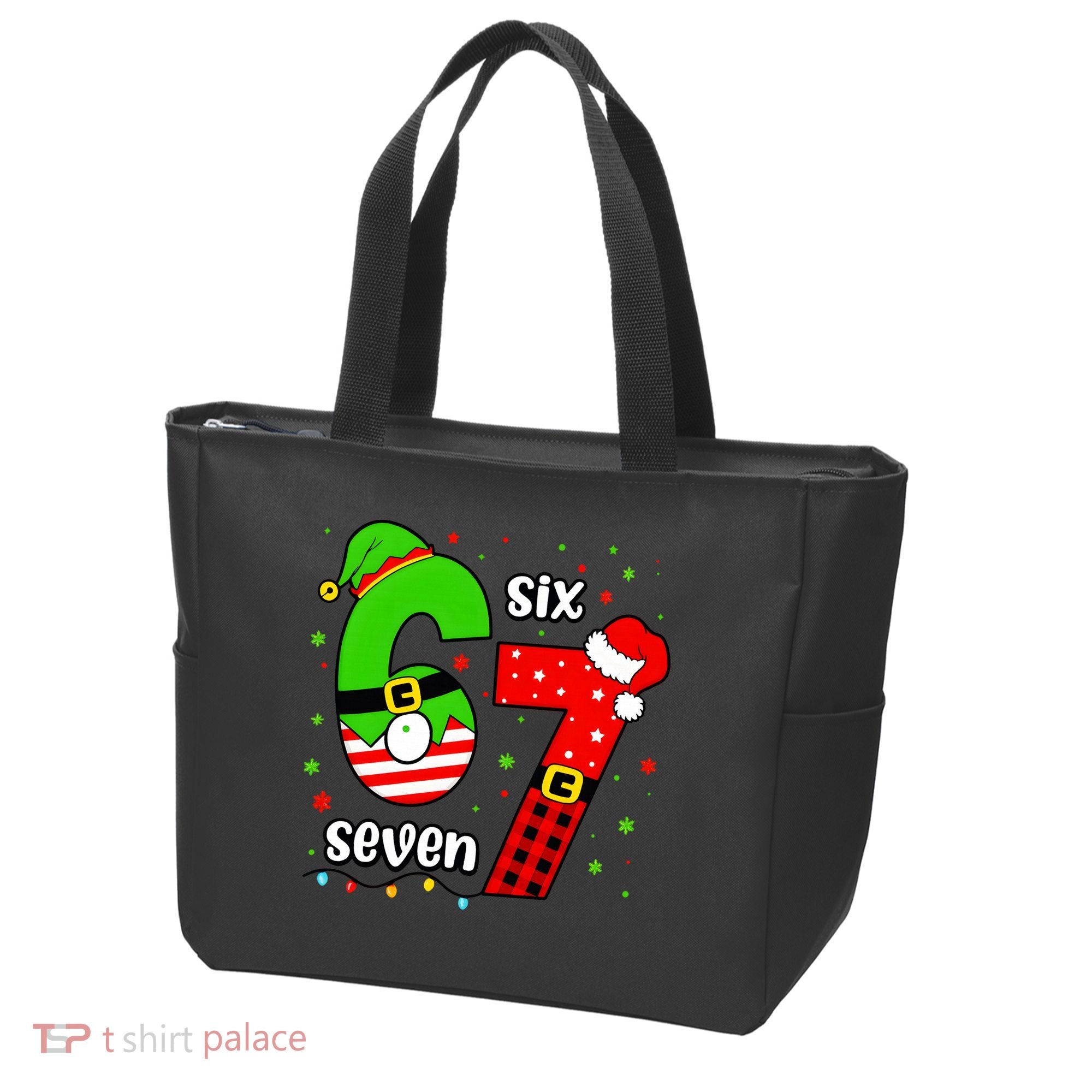 Funny 6-7 Six Seven Christmas Elf Santa Xmax 67 Tote Bag