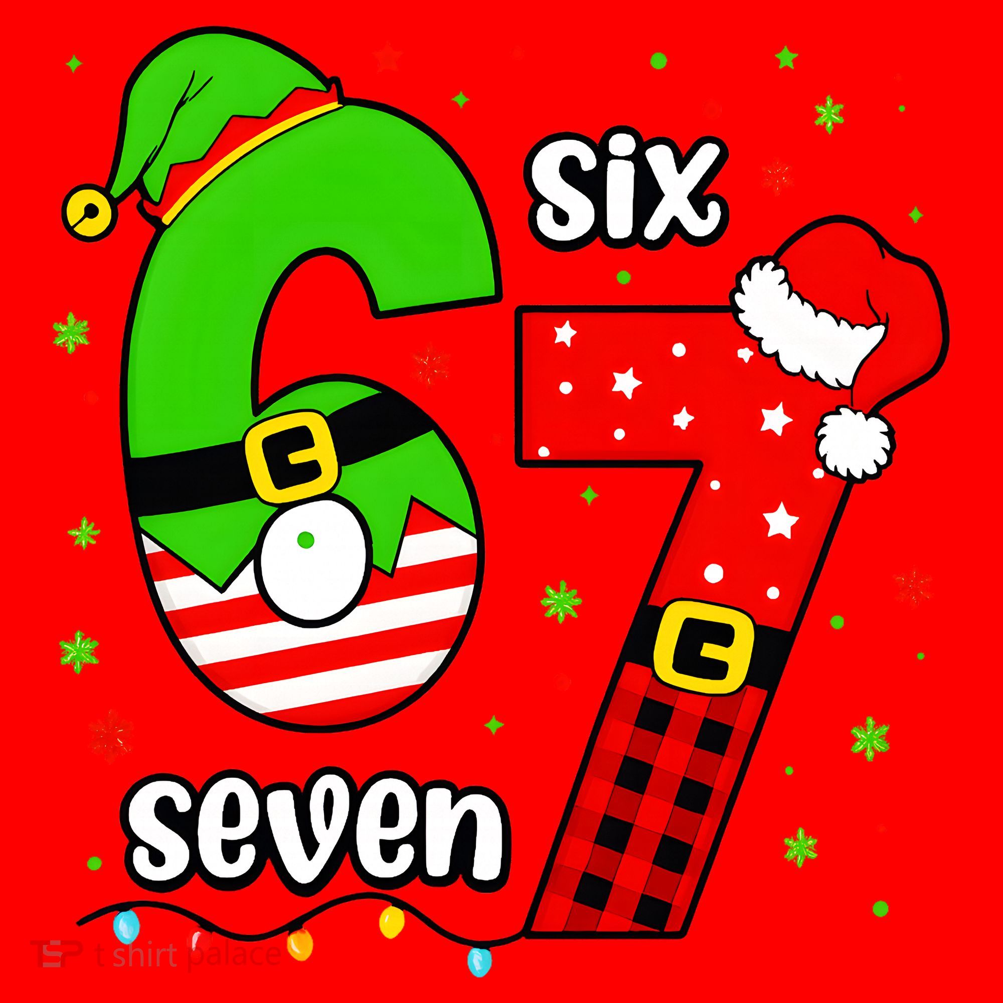 Funny 6-7 Six Seven Christmas Elf Santa Xmax 67 Santa Hat