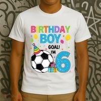 Funny 6 Years Old Boy 6th Birthday Boy Football Age 6 Bday T-Shirt thumb 3