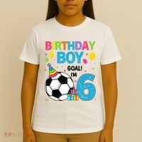 Funny 6 Years Old Boy 6th Birthday Boy Football Age 6 Bday T-Shirt thumb 4