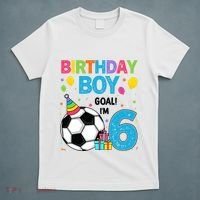 Funny 6 Years Old Boy 6th Birthday Boy Football Age 6 Bday T-Shirt thumb 5