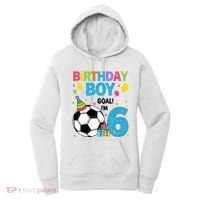 Funny 6 Years Old Boy 6th Birthday Boy Football Age 6 Bday Women's Hoodie thumb 0