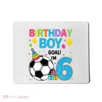 Funny 6 Years Old Boy 6th Birthday Boy Football Age 6 Bday Mousepad thumb 0