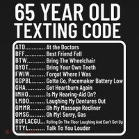 Funny 65 Year Old Texting Code Birthday Pajama Set thumb 2