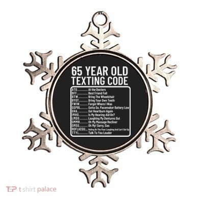 Funny 65 Year Old Texting Code Birthday Ornament