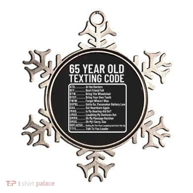 Funny 65 Year Old Texting Code Birthday Ornament