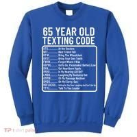 Funny 65 Year Old Texting Code Birthday Sweatshirt thumb 0