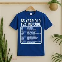 Funny 65 Year Old Texting Code Birthday T-Shirt thumb 2
