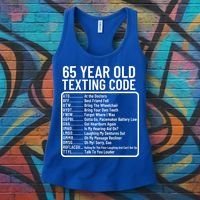 Funny 65 Year Old Texting Code Birthday Women's Tank Top thumb 3