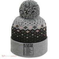 Funny 60 Year Old Texting Code Birthday The Baniff Cuffed Pom Beanie thumb 0