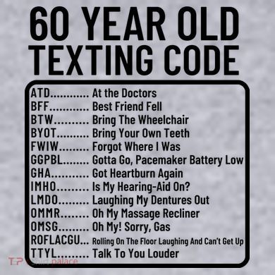 Funny 60 Year Old Texting Code Birthday Women's Racerback Cropped Tank