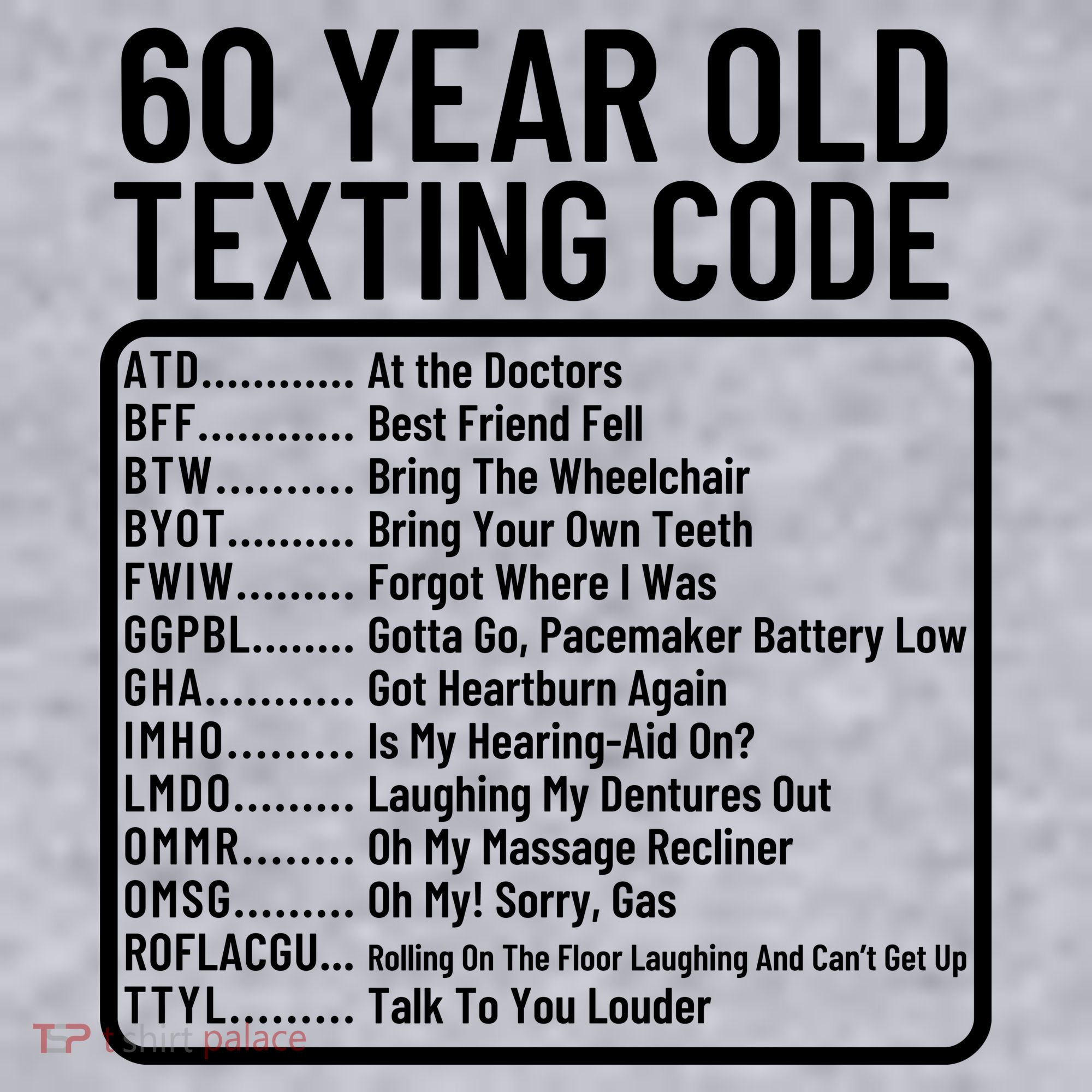 Funny 60 Year Old Texting Code Birthday Women's Racerback Cropped Tank