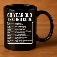Funny 60 Year Old Texting Code Birthday 11oz C Handle Ceramic Mug thumb 3