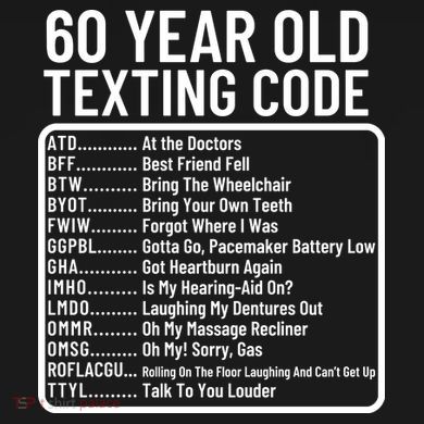 Funny 60 Year Old Texting Code Birthday Magnet