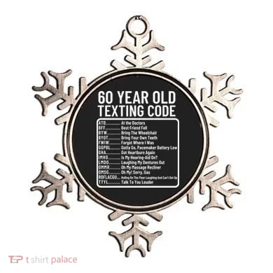 Funny 60 Year Old Texting Code Birthday Ornament
