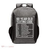 Funny 60 Year Old Texting Code Birthday Vector Backpack thumb 0
