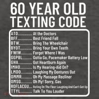 Funny 60 Year Old Texting Code Birthday Vector Backpack thumb 2