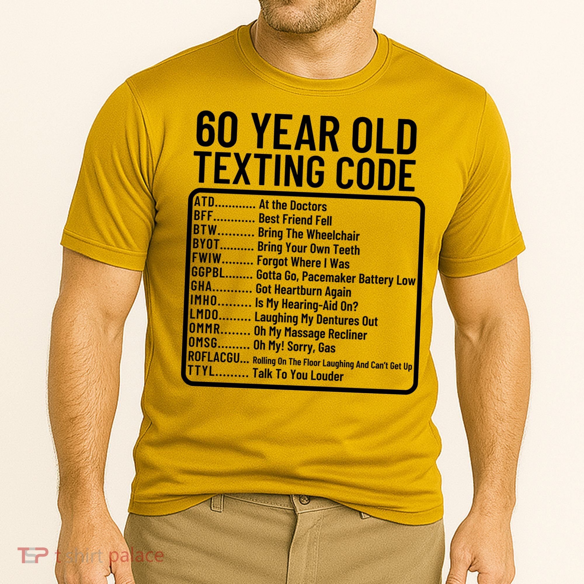 Funny 60 Year Old Texting Code Birthday Cooling Performance Crew T-Shirt