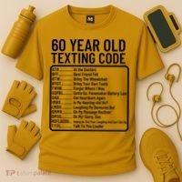 Funny 60 Year Old Texting Code Birthday Cooling Performance Crew T-Shirt thumb 3