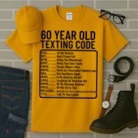Funny 60 Year Old Texting Code Birthday Tall T-Shirt thumb 3