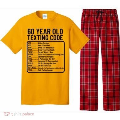 Funny 60 Year Old Texting Code Birthday Pajama Set