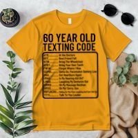 Funny 60 Year Old Texting Code Birthday Premium T-Shirt thumb 2