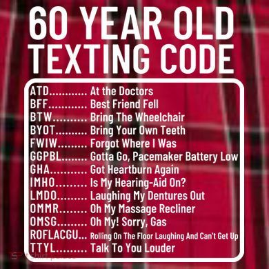 Funny 60 Year Old Texting Code Birthday Men's Flannel Plaid Pajama Pants