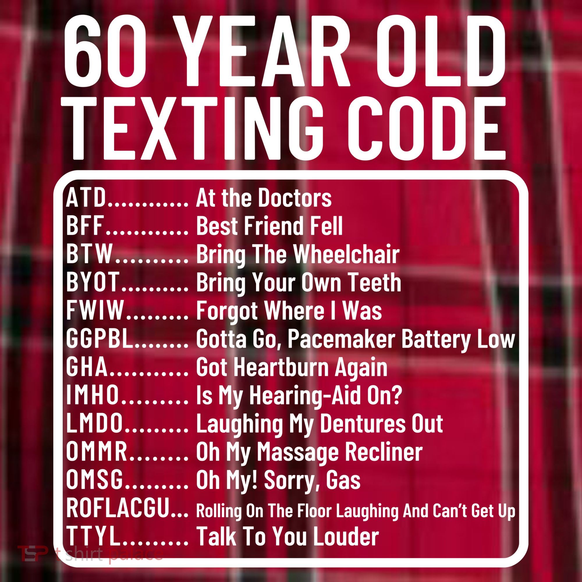 Funny 60 Year Old Texting Code Birthday Women's Flannel Plaid Pajama Pants