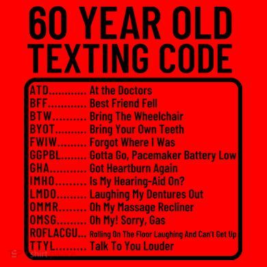 Funny 60 Year Old Texting Code Birthday Santa Hat