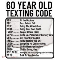 Funny 60 Year Old Texting Code Birthday Ceramic Ornament thumb 2