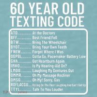 Funny 60 Year Old Texting Code Birthday Sueded Cloud Jersey T-Shirt thumb 2