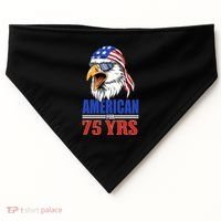 Funny 75th Birthday Gift Usa Eagle Patriotic Gift Cool Gift USA-Made Doggie Bandana thumb 0