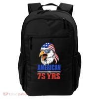 Funny 75th Birthday Gift Usa Eagle Patriotic Gift Cool Gift Backpack thumb 0