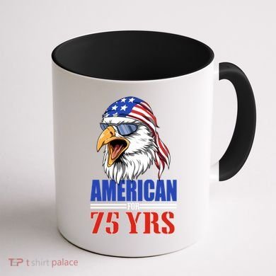 Funny 75th Birthday Gift Usa Eagle Patriotic Gift Cool Gift Coffee Mug back