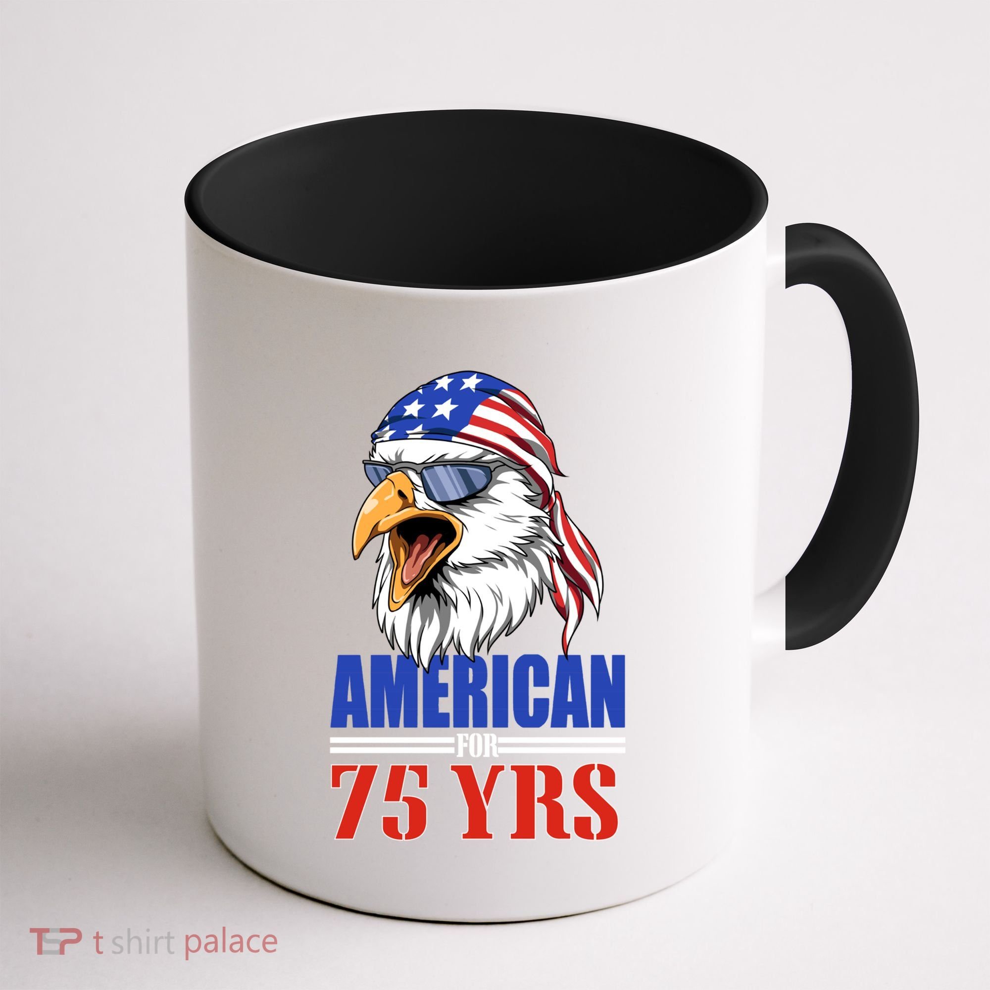 Funny 75th Birthday Gift Usa Eagle Patriotic Gift Cool Gift Coffee Mug