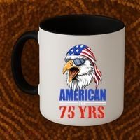 Funny 75th Birthday Gift Usa Eagle Patriotic Gift Cool Gift Coffee Mug thumb 2