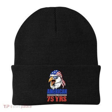 Funny 75th Birthday Gift Usa Eagle Patriotic Gift Cool Gift Beanie