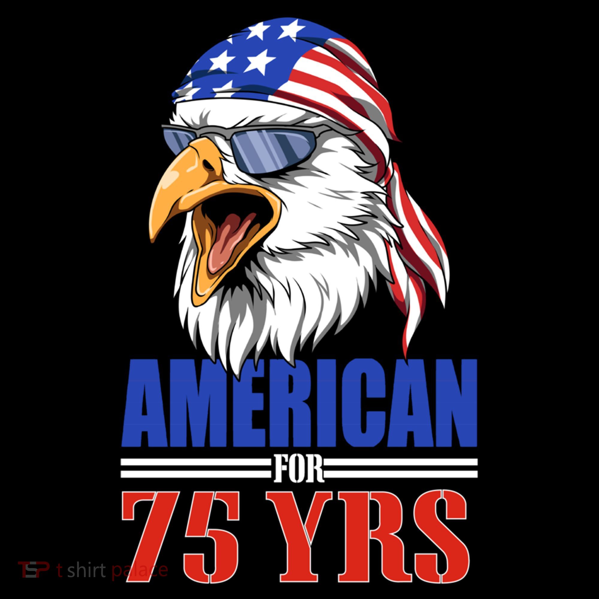 Funny 75th Birthday Gift Usa Eagle Patriotic Gift Cool Gift Women's Hoodie