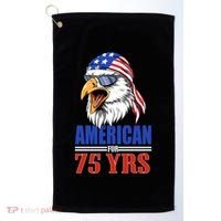 Funny 75th Birthday Gift Usa Eagle Patriotic Gift Cool Gift Golf Towel thumb 0