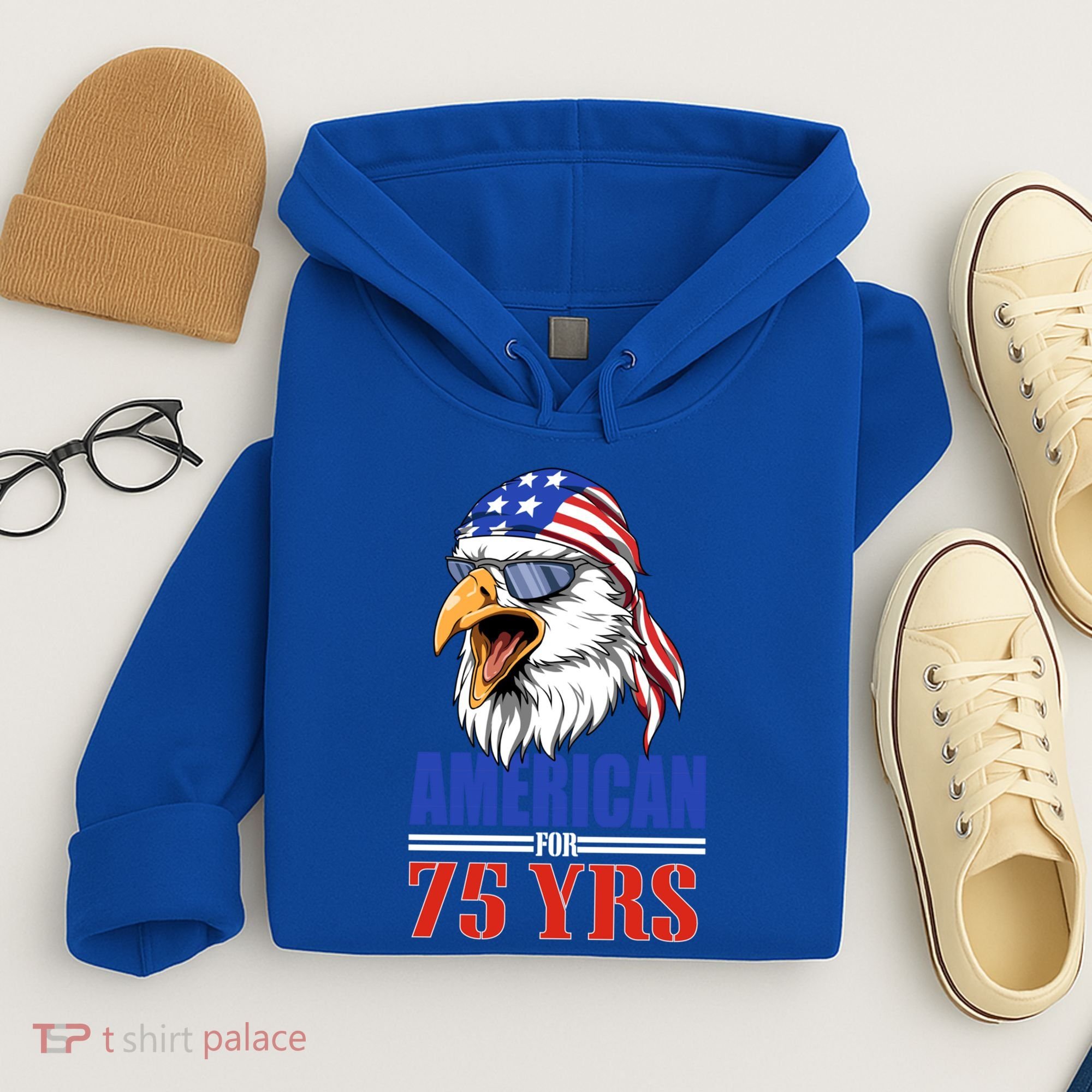 Funny 75th Birthday Gift Usa Eagle Patriotic Gift Cool Gift Hoodie