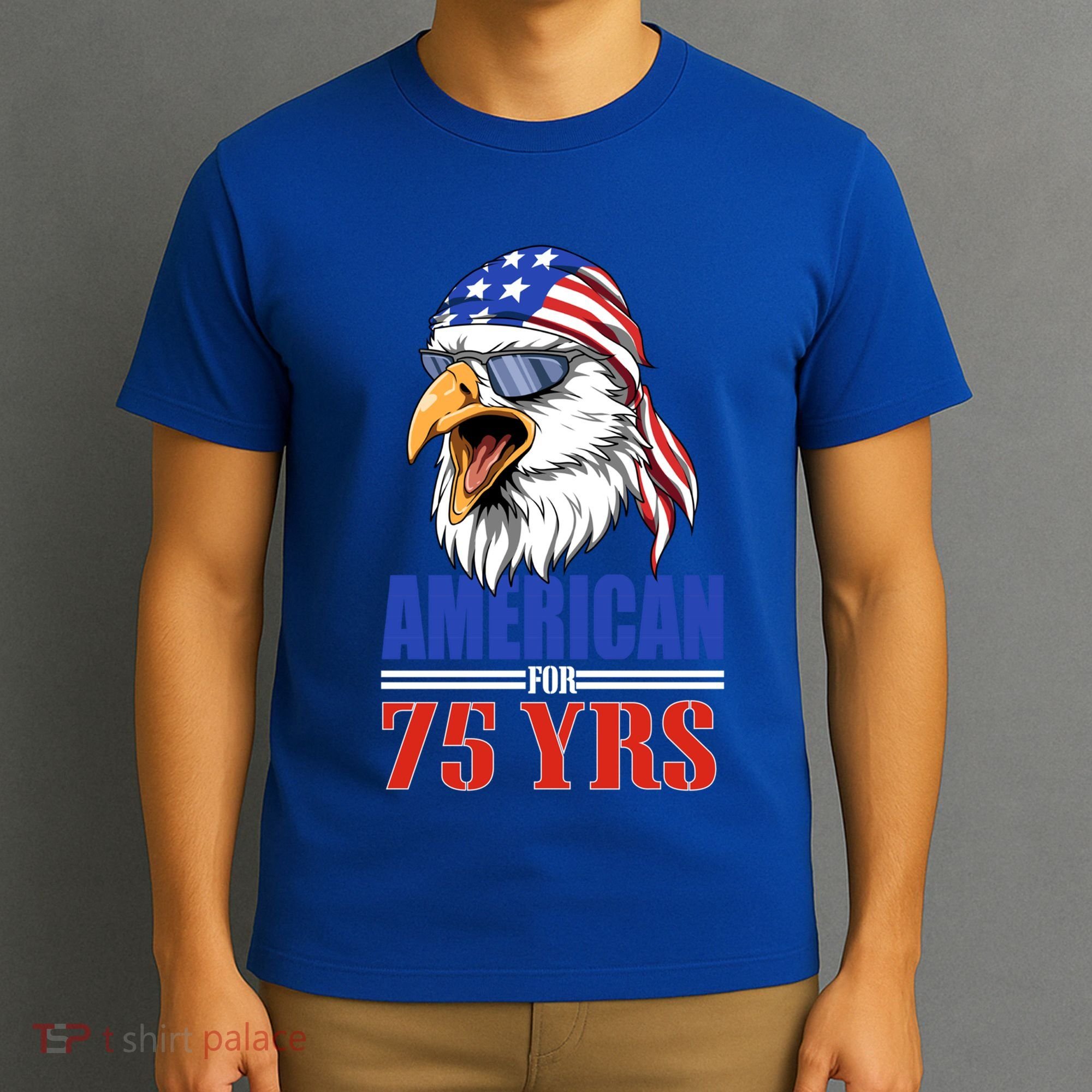 Funny 75th Birthday Gift Usa Eagle Patriotic Gift Cool Gift T-Shirt