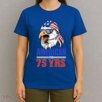Funny 75th Birthday Gift Usa Eagle Patriotic Gift Cool Gift T-Shirt thumb 4