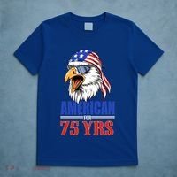 Funny 75th Birthday Gift Usa Eagle Patriotic Gift Cool Gift T-Shirt thumb 5