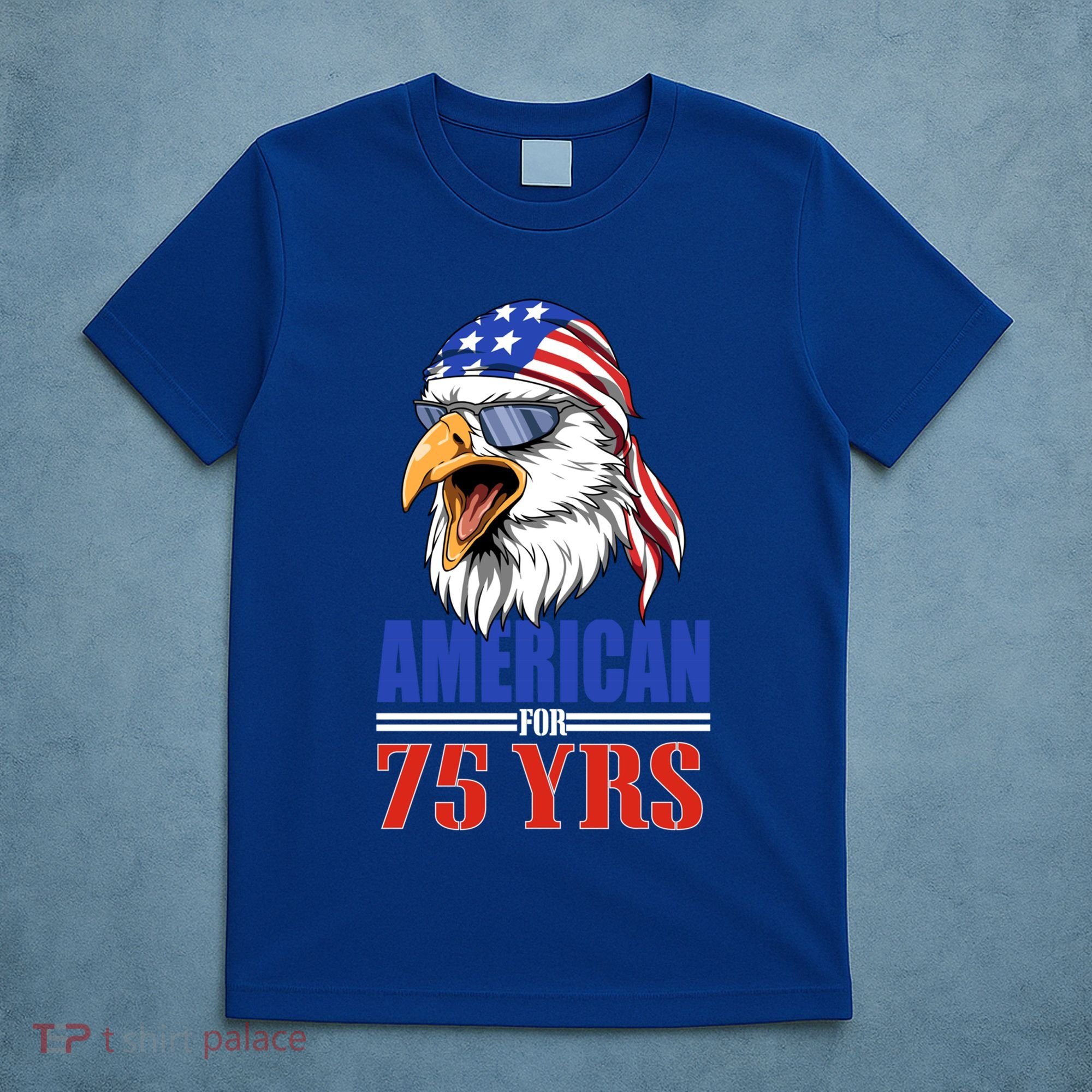 Funny 75th Birthday Gift Usa Eagle Patriotic Gift Cool Gift T-Shirt