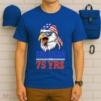 Funny 75th Birthday Gift Usa Eagle Patriotic Gift Cool Gift T-Shirt thumb 6