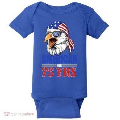 Funny 75th Birthday Gift Usa Eagle Patriotic Gift Cool Gift Baby Bodysuit