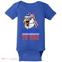 Funny 75th Birthday Gift Usa Eagle Patriotic Gift Cool Gift Baby Bodysuit thumb 0