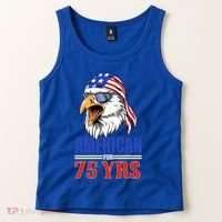 Funny 75th Birthday Gift Usa Eagle Patriotic Gift Cool Gift Tank Top thumb 2