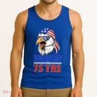 Funny 75th Birthday Gift Usa Eagle Patriotic Gift Cool Gift Tank Top thumb 3