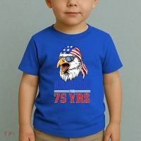 Funny 75th Birthday Gift Usa Eagle Patriotic Gift Cool Gift Toddler T-Shirt thumb 2